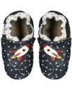 Rose et Chocolat   Tøfler i Skinn Rocket Star Navy   18 24 mnd