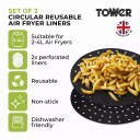 Tower Airfryer Perforert non-stick innlegg rund Ø 28cm 2pk
