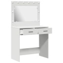  Sminkebord med LED lys Hvit 78,5 x 41 x 135 cm