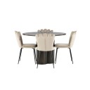 Spisegruppe Venture Home Olivia Ø 110 cm med 4 Limhamn Stoler
