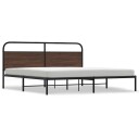  Sengeramme i metall uten madrass brun eik 180x200 cm 8721158549297