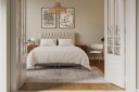 Hilton Lyx Komplett Sengpakke 160x200 cm Kontinentalseng med knappet sengegavl Beige