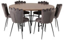 Venture Design Copenhagen & Limhamn spisegruppe Brun/grå 6 st stoler & bord 140 cm