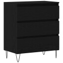  Sideboard med Skuffer Svart Eik 60x35x70 cm Ingeniørtre
