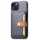iPhone 15 Retro Style Deksel med Lommebok Svart