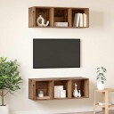 Vegghengte TV skap 2 pcs Gammelt tre 37 x 37 x 107 cm