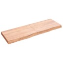 vidaXL Vegghylle lysebrun 120x40x6 cm behandlet heltre eik