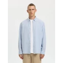 Selected Slmregclay Linenblend Ls Shirt Cla Noos Blue S