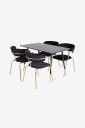 Venture Home   Spisegruppe Dipp med 4 stk spisestoler Arrow   Svart