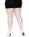 Lycra Hvit Nettingstrømpebukse Plus Size