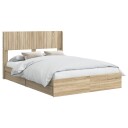  Sengramme med oppbevaring og hodegavl Sonoma eik 140 x 190 cm