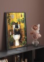 Cat on Toilet Plakat Plakat / 100x150cm