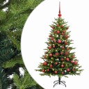 vidaXL Kunstig juletre med kuler 120 cm 150 LED-lys Varmhvit