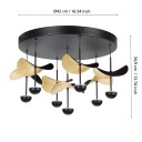 Dracera Takplafond – 7 LED Lys – Sort/Gull