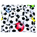 Pute med navn og fargerike fotballer