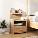 Nattbord med oppbevaring – Moderne trygt naturlig tre