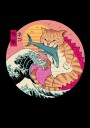 Neko Wave Kaiju By Vincent Trinidad Art Plakat / 50x70