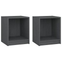 vidaXL Nattbord 2 stk 35,5x33,5x41,5 cm heltre furu grå