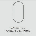 Sanipro Oval Speil Uten Ramme 45cm