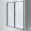 INR Iconic Nordic Rooms Dusjvegg Edge 4 Måltlpasset - Høyre / Matt Svart Sway Glass