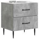  Nattbordskap 2 pcs Betonggrå 43 x 34,5 x 47,5 cm Konstruert tre