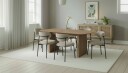 Richeto spisebord 180 cm med 6 Lucy spisestoler - Naturlig finish / Greige bouclé / Metallben svart