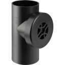 Geberit 90 mm Peh Renserør med Dæksel i Sort - Hydraulikk og Tilbehør