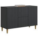  Serviesskap med skuff Svart 89 x 34,5 x 60 cm Konstruert tre