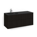 Macro Design Crown Line Servantskap 4-skuff - med Venstre Glasservant 120cm Svart eik / Glass Edge Hvit