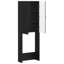 vidaXL Toalett skap ALKMAAR Svart 66 x 25,5 x 190 cm Konstruert tre