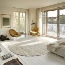 Rundt teppe   Cyrus Natural Cotton Shaggy off white Størrelse: Ø 240 cm