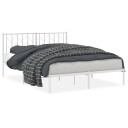 vidaXL Sengeramme i metall med sengegavl hvit 150x200 cm 8721012250215