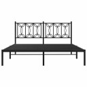  Sengeramme i metall med hodegavl svart 160x200 cm 8721102643941