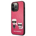 Karl Lagerfeld Ikonik Fuchsia Mobildeksel til iPhone 13 Pro med Choupette Design