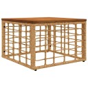vidaXL Hagebord Naturlig 55 x 55 x 37 cm PE Rattan og Glass