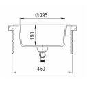 Lavabo Saturn kjøkkenvask Ø50,5 cm, sort