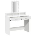  Sminkebord med LED lamper Hvit 100x41x140 cm