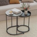 Sett med innfellbare salongbord – plassbesparende metalldesign
