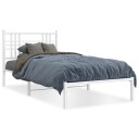  Sengeramme i metall med hodegavl hvit 100x200 cm 8721012373327