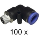 Overgang 1/4". Innstikksvinkel 12 mm. Hunn. Pakke med 100 stk.