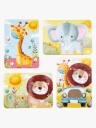 Barbo Toys Safari Touch & Feel Puzzles - Multi/patterned - ONE SIZE