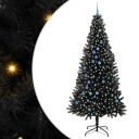  Juletre med 300 LED med stativ Svart 240 cm PVC