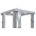 vidaXL Paviljong med gardin og LED-strenglys 3x3 m kremhvit