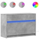 TV-benk med LED betonggrå 91x34x61 cm konstruert tre