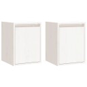 vidaXL Veggskap 2 stk hvit 30x30x40 cm heltre furu