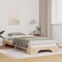  Gulvbedramme med lagring Brun 80 x 210 cm tre
