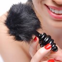 Tailz Black Bunny Tail Buttplugg - Svart