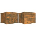 vidaXL Nattbord 2 stk røkt eik 40x30x30 cm konstruert tre