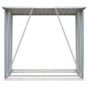Vedskjul galvanisert stål 163x83x154 cm grå