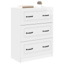 vidaXL Skuffeskap Høgglans hvit 66 x 34,5 x 87 cm Konstruert tre